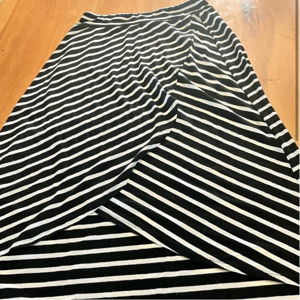 Black and White Striped Women's Skirt